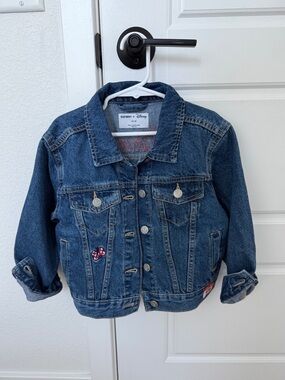 Old Navy x Disney girl Minnie Mouse denim jacket XS (5) NEW